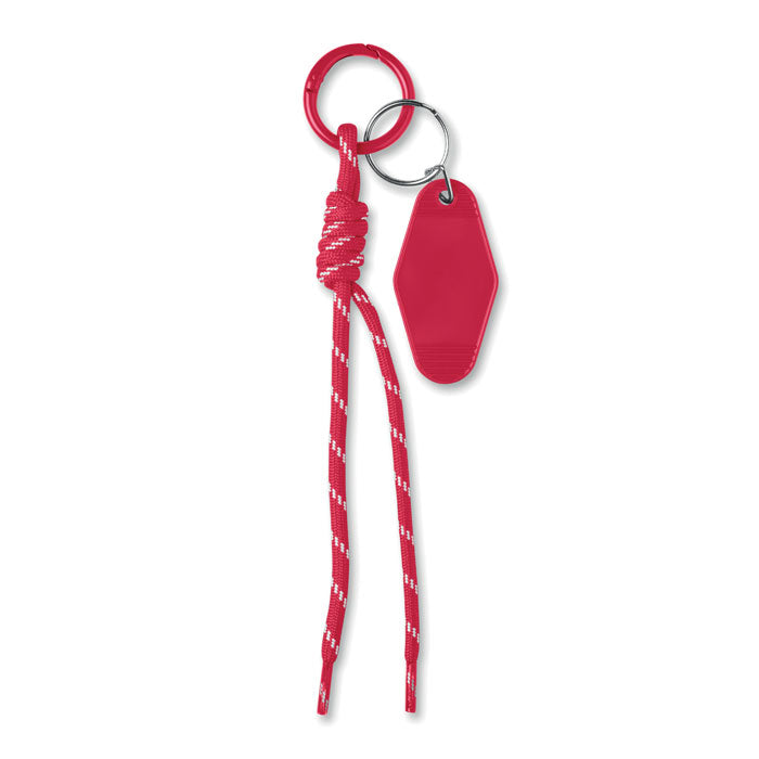 Sleutelhanger van gevlochten touw, rood