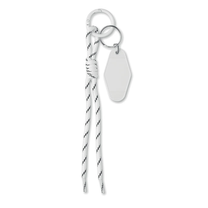Sleutelhanger van gevlochten touw, wit