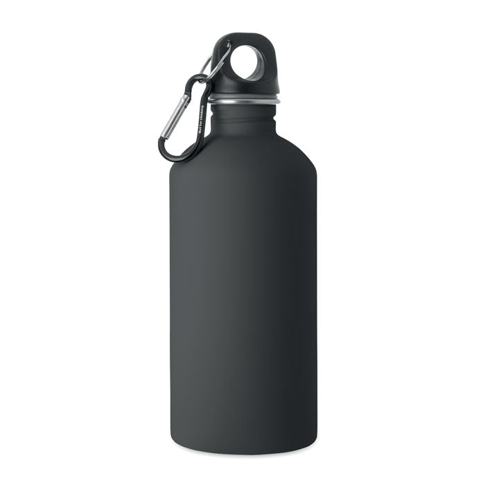 Enkelwandige fles met rubberen afwerking, 500 ml, zwart