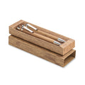 Schrijfset van balpen en vulpotlood, hout