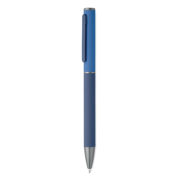Balpen met draaimechanisme, gerecycled aluminium, blauw