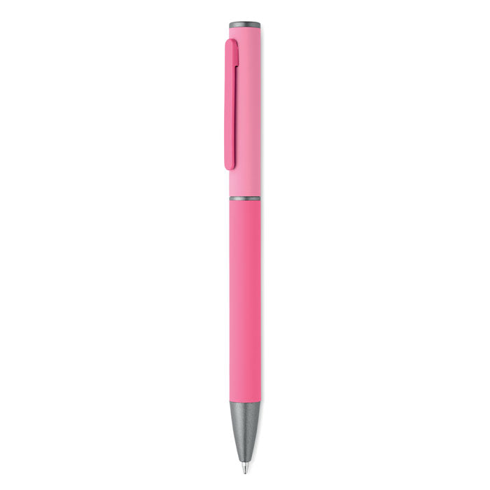 Balpen met draaimechanisme, gerecycled aluminium, fuchsia