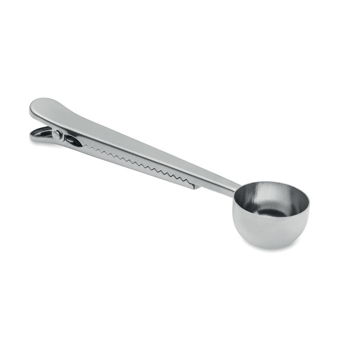 Maatschepje met zakclip, 15 ml, zilver