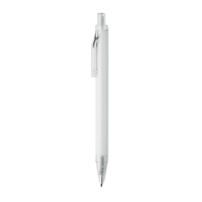 Balpen van gerecycled aluminium met matte afwerking, wit