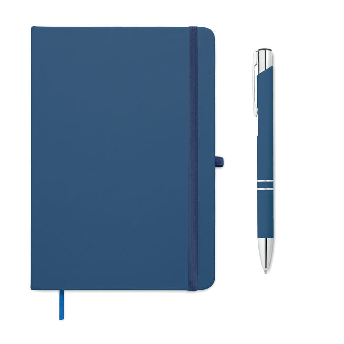 A5 notitieboek met bijpassende balpen, blauw