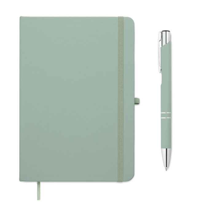 A5 notitieboek met bijpassende balpen, mintgroen