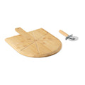 Pizzaplank van bamboe met pizzasnijder, hout