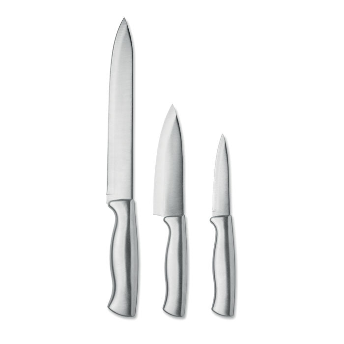 Messenset van 3 delen in geschenkdoos, zilver