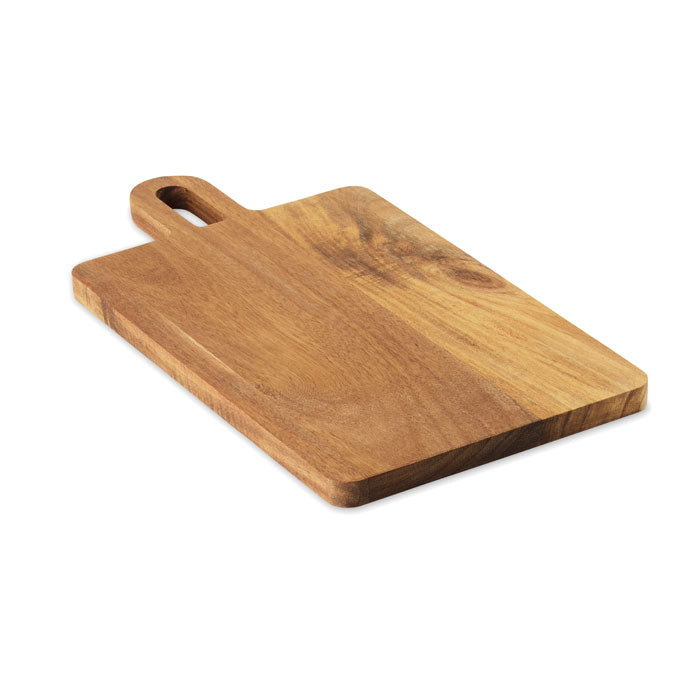 Snij- en serveerplank van acaciahout met handvat, hout