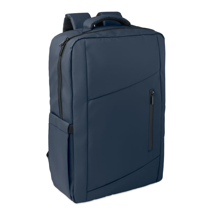 Laptoprugzak van gerecycled polyester, 15 liter, met handvat, blauw