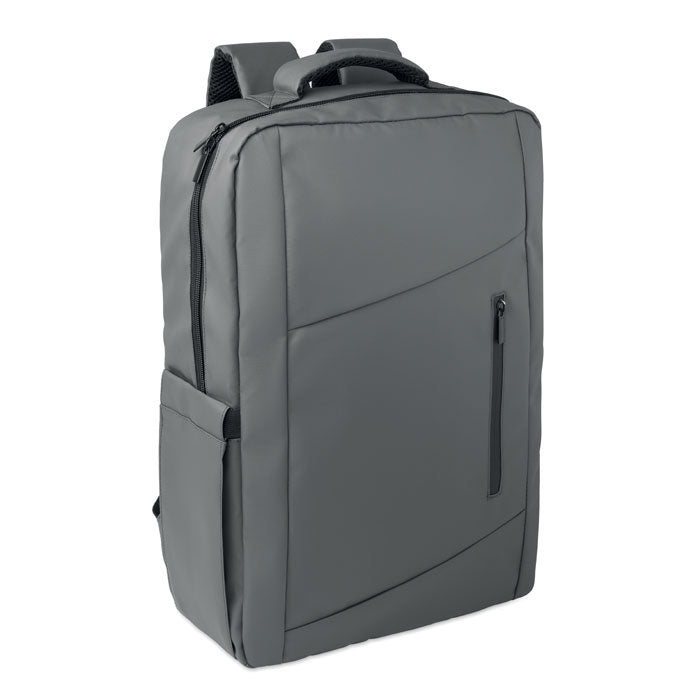 Laptoprugzak van gerecycled polyester, 15 liter, met handvat, steengrijs