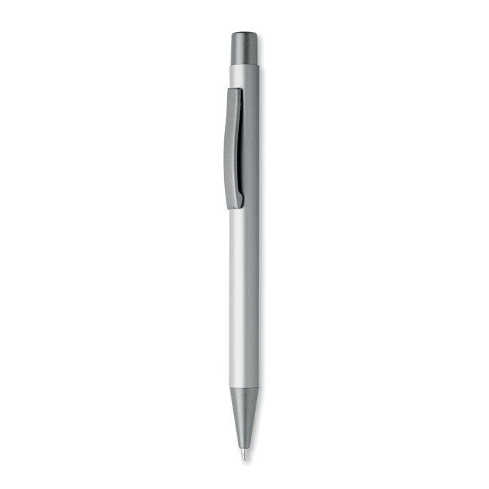 Balpen met rubberen grip en gunmetal accenten, zilver