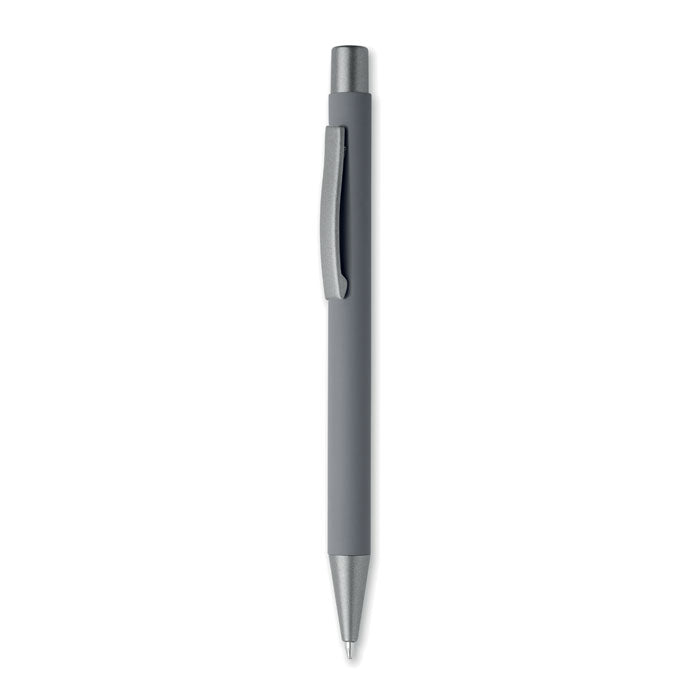 Balpen met rubberen grip en gunmetal accenten, steengrijs