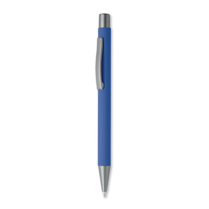 Balpen met rubberen grip en gunmetal accenten, royal blauw