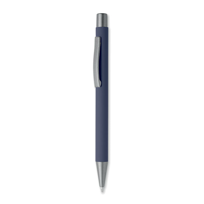 Balpen met rubberen grip en gunmetal accenten, marineblauw