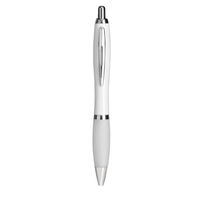 Balpen met zachte grip van gerecycled kunststof, wit