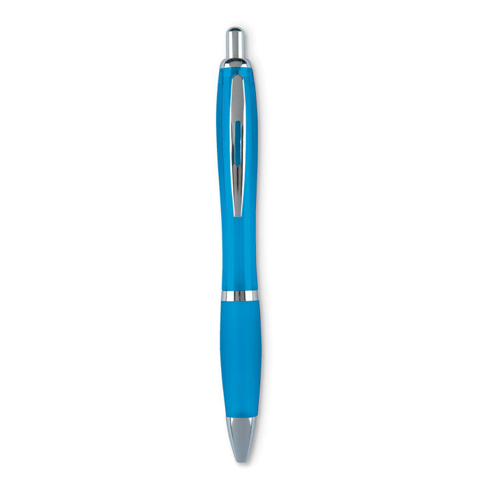 Balpen met zachte grip van gerecycled kunststof, turquoise