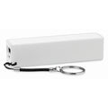 Powerbank aan sleutelhanger, 2200 mAh, wit