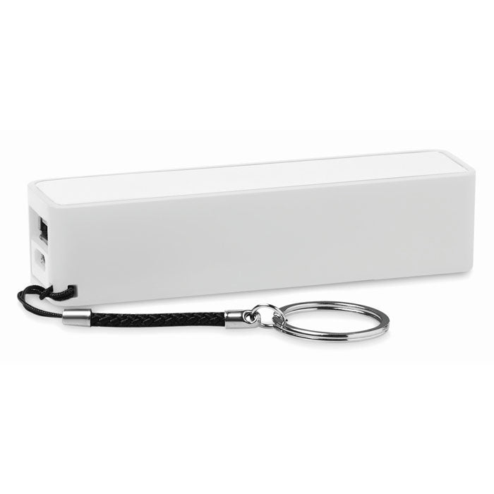 Powerbank aan sleutelhanger, 2200 mAh, wit