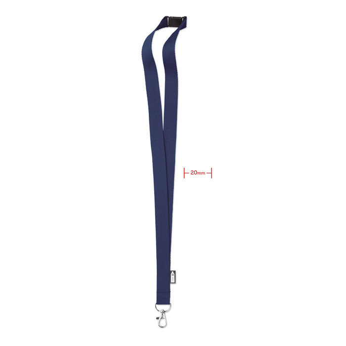 Keycord van gerecycled PET, blauw