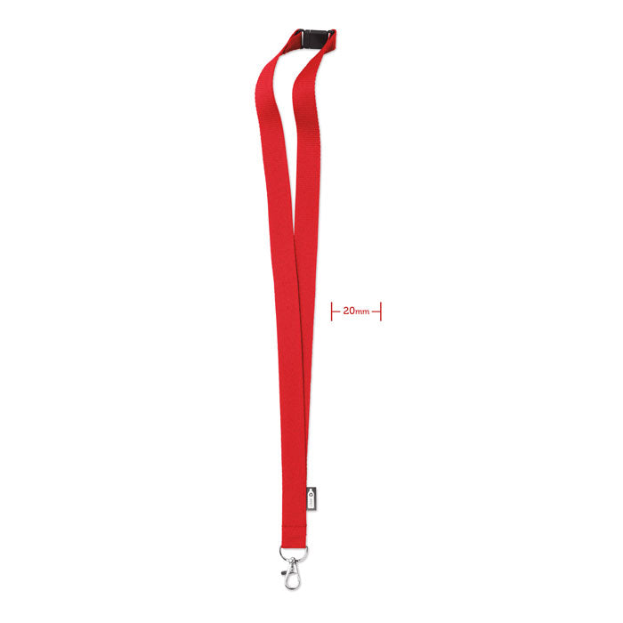 Keycord van gerecycled PET, rood