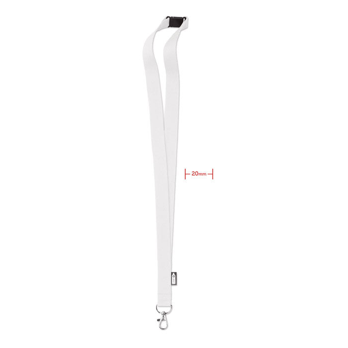Keycord van gerecycled PET, wit