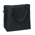 Grote boodschappen- of strandtas van gerecycled polyester, zwart
