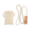 Springtouw met houten handvatten, beige