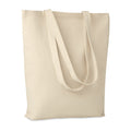 Canvas boodschappentas met bodemvouw, beige