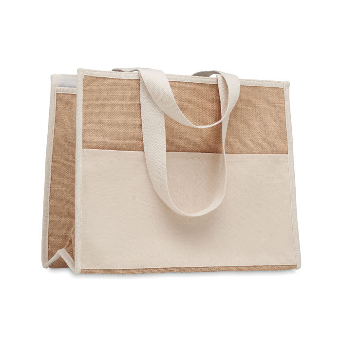 Jute koel- en boodschappentas, beige