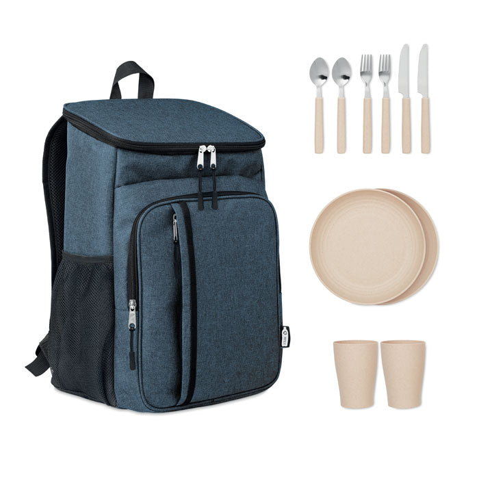 Koel- en picknickrugzak voor 2 personen, blauw