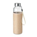 Glazen drinkfles met neopreen hoes, 500 ml, beige