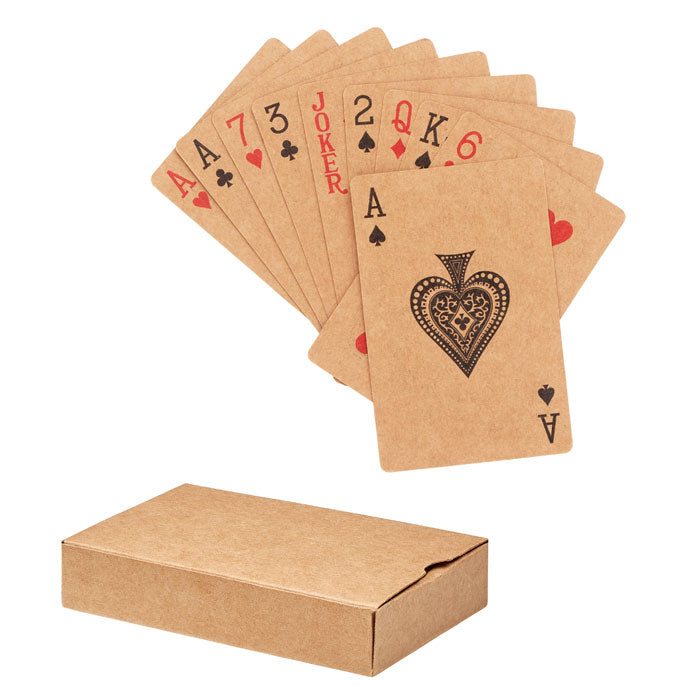 Speelkaarten van gerecycled papier, beige