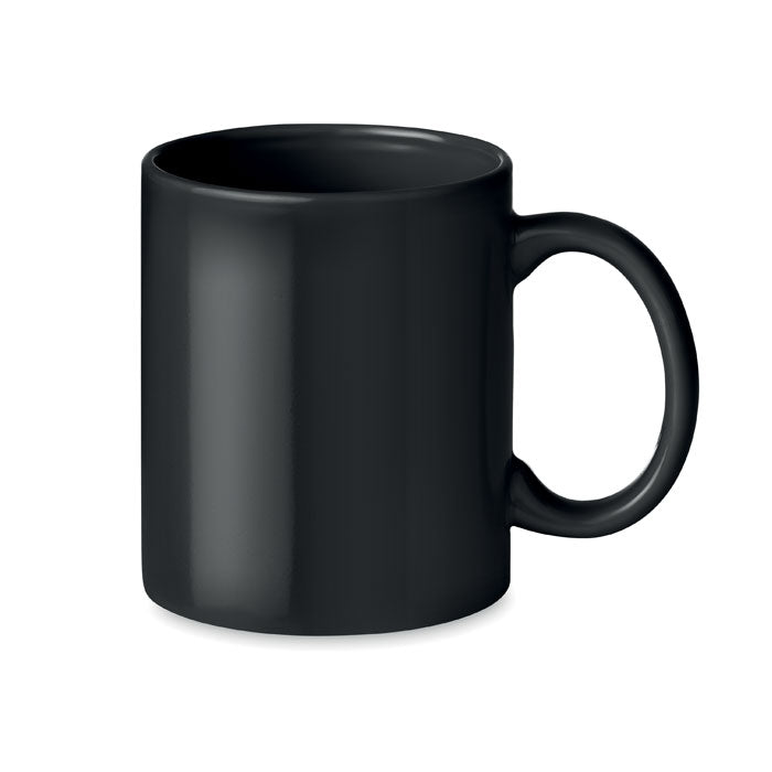 Gekleurde keramische mok in geschenkdoos, zwart