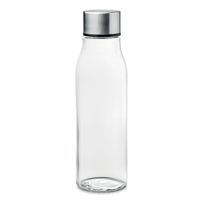 Glazen drinkfles met roestvrijstalen dop, 500 ml, transparant