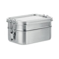 Lunchbox met 2 vakken, 1200 ml, mat zilver