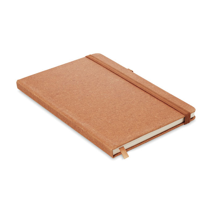 A5 notitieboek met kaft van gerecycled leer, in etui, bruin