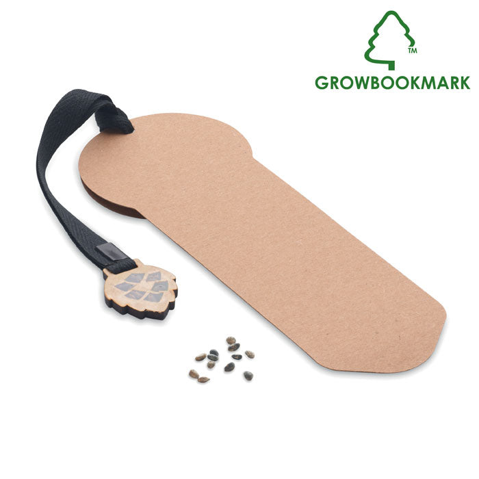 Boekenlegger met inplantbare boomzaadjes, beige