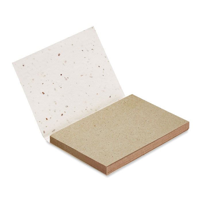 Memoblok met inplantbare kaft, klein, wit