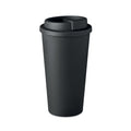 Dubbelwandige kunststof beker, 450 ml, zwart