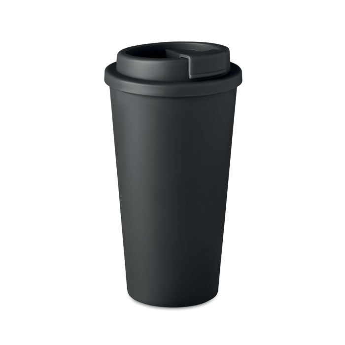 Dubbelwandige kunststof beker, 450 ml, zwart