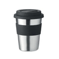 Drinkbeker met siliconen deksel, 350 ml, zwart