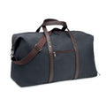 Weekendtas van washed canvas, zwart