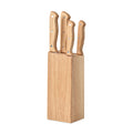 Messenblok met 5 messen, hout
