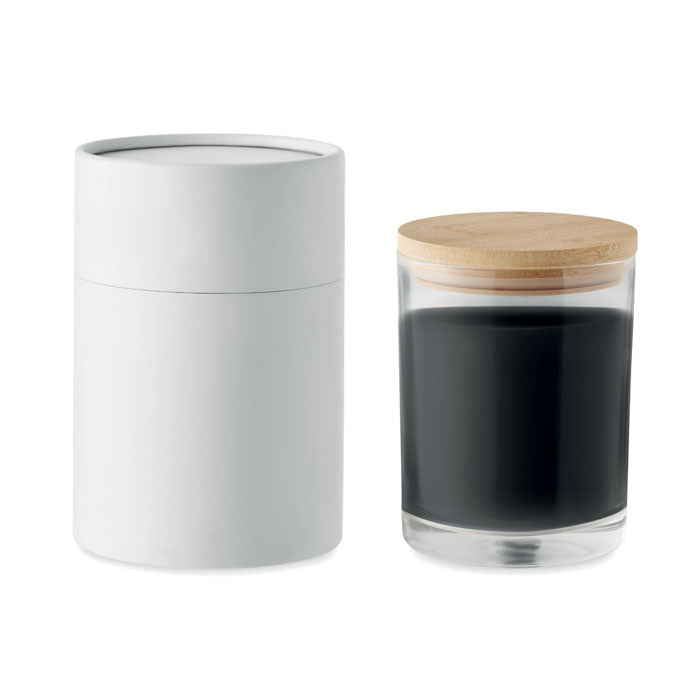 Waskaars in glas, vanille, 240 gram, zwart