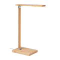 Opvouwbare bureaulamp van bamboe met draadloze oplader, hout