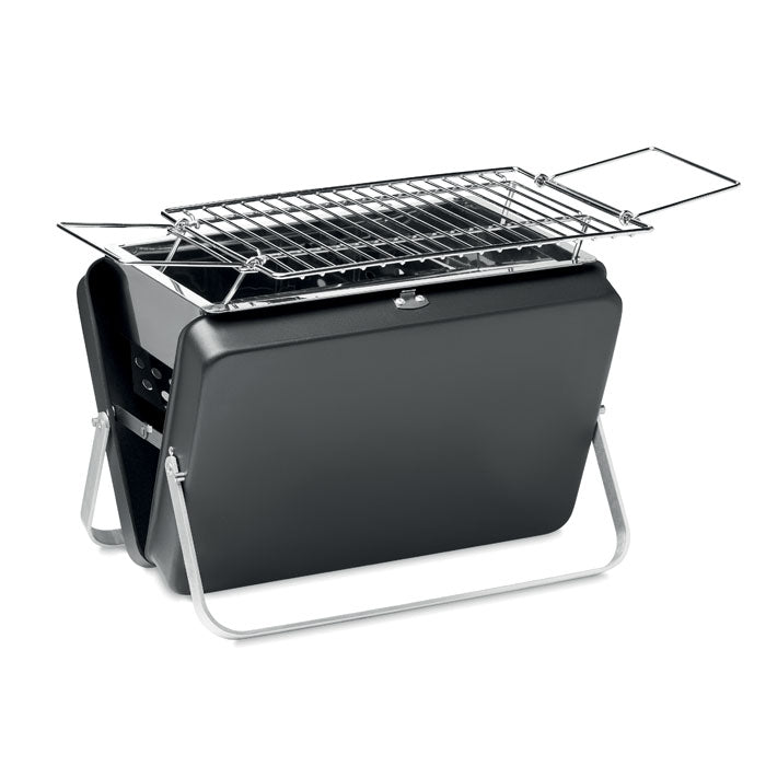 Draagbare barbecue van roestvrij staal, zwart