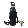 Geisoleerde drinkfles met 2 doppen, 700 ml, zwart