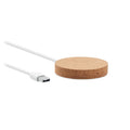 Draadloze oplader met kurken behuizing, beige