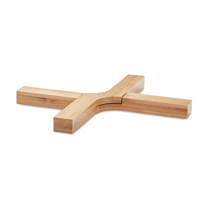 Opvouwbare pannenonderzetter van bamboe, hout
